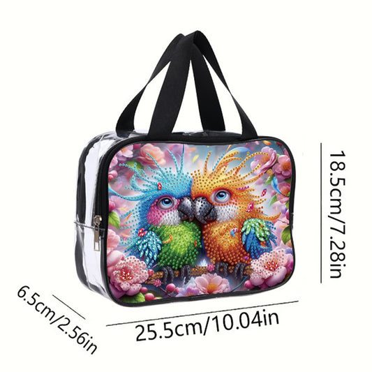 DIY Diamond Art Rhinestone Makeup Bag Crystal Transparent PVC Storage Pack Gift