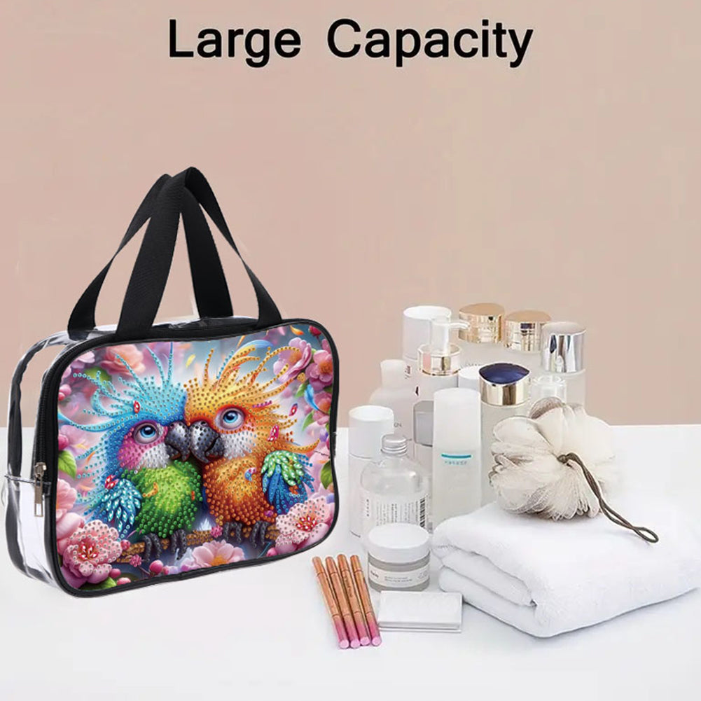DIY Diamond Art Rhinestone Makeup Bag Crystal Transparent PVC Storage Pack Gift