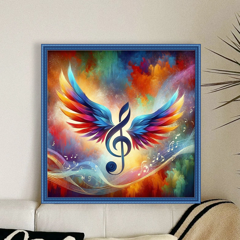 Colored Musical Notes - 11CT Stamped Cross Stitch 40*40CM