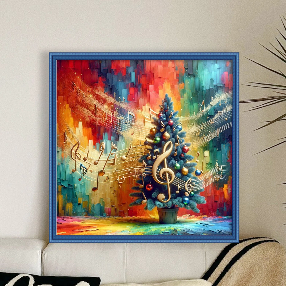 Colored Christmas Tree - 11CT Stamped Cross Stitch 40*40CM