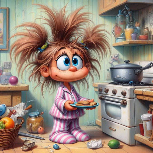Girl In The Kitchen - 11CT Stamped Cross Stitch 40*40CM