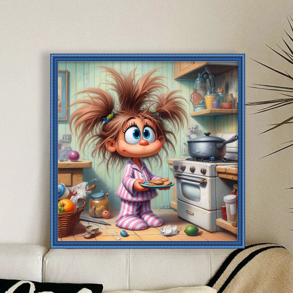 Girl In The Kitchen - 11CT Stamped Cross Stitch 40*40CM