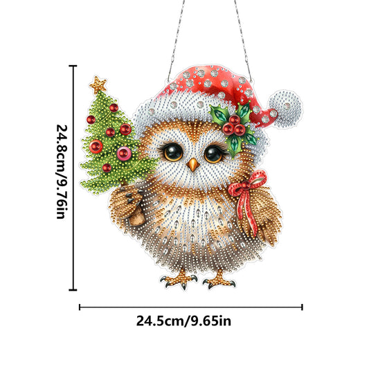 2D Flat Christmas DIY Hanging Diamond Art Kits Window Hanging Art for Home Decor