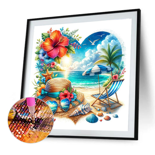 Summer Beach - Full Round Drill Diamond Painting 30*30CM