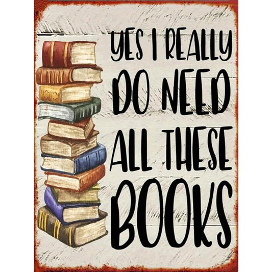 Book Pile Calligraphy And Painting - 14CT Stamped Cross Stitch 30*40CM