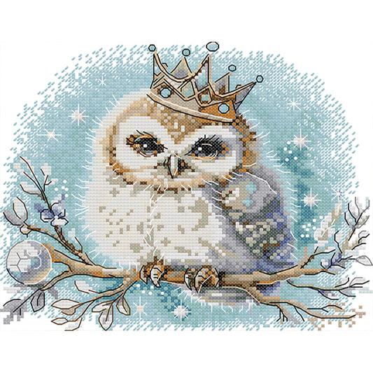 Crowned Owl - 14CT Stamped Cross Stitch 27*22CM(Joy Sunday)