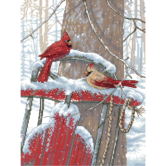 A Pair Of Snowbirds - 14CT Stamped Cross Stitch 33*44CM(Joy Sunday)
