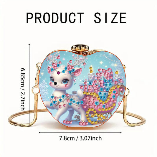 Deer DIY Diamond Painting Shoulder Bag for Coins Lipstick Earphones Gifts