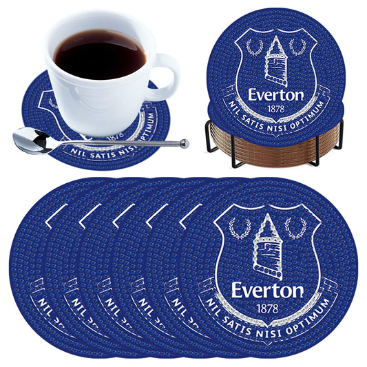 6pcs Everton FC DIY Diamond Painting Coasters Kit with Holder for Adult Beginner