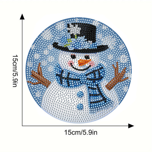 4pcs Christmas Diamond Art Coasters Kits for Home Party and Holiday Decorations