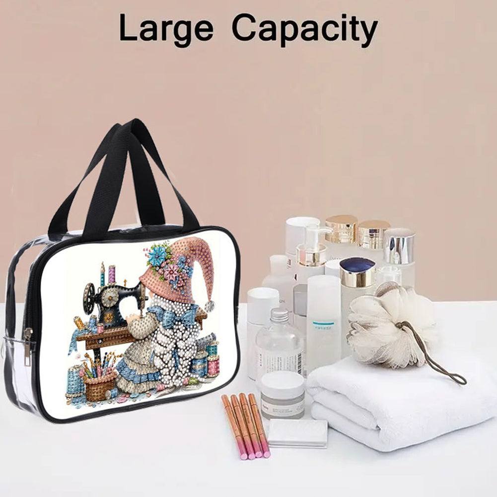 DIY Sewing Machine Diamond Painting Bling Rhinestone Makeup Bag Storage Bag