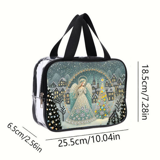 DIY Angel Diamond Painting Bling Rhinestone Makeup Bag Large Storage Bag
