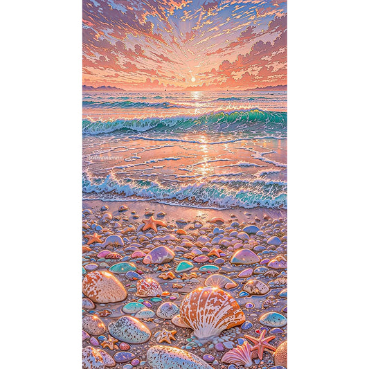 Dream Beach Scenery - 11CT Stamped Cross Stitch 40*70CM