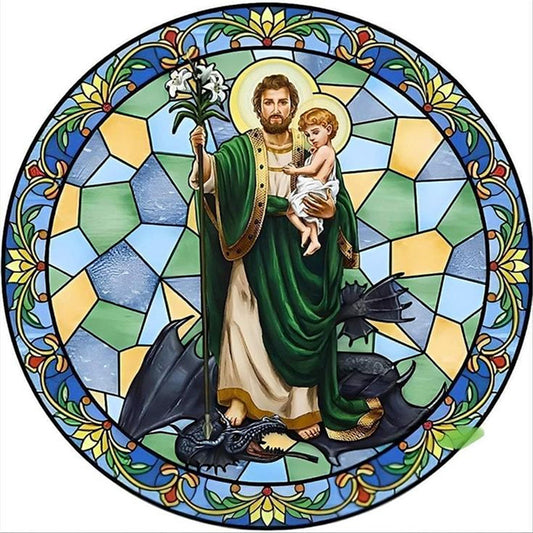 Slay The Dragon - 18CT Stamped Cross Stitch 25*25CM