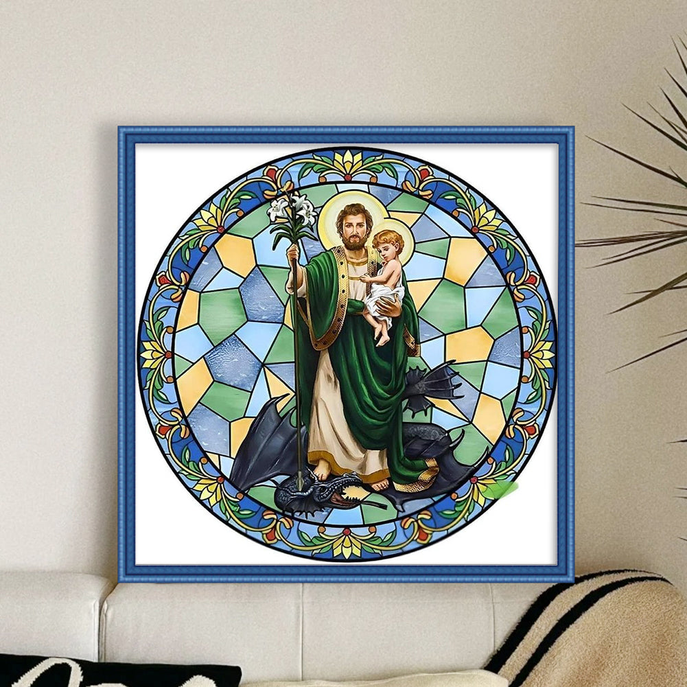 Slay The Dragon - 18CT Stamped Cross Stitch 25*25CM