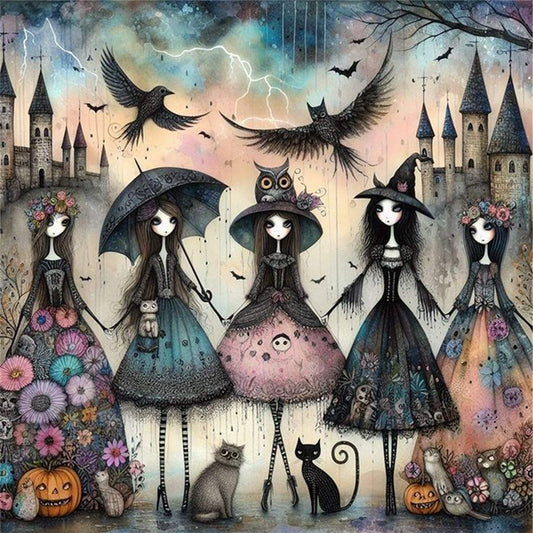 Witches - 11CT Stamped Cross Stitch 50*50CM