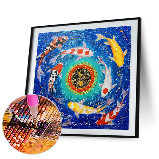 Koi Fish - Full Round Drill Diamond Painting 40*40CM