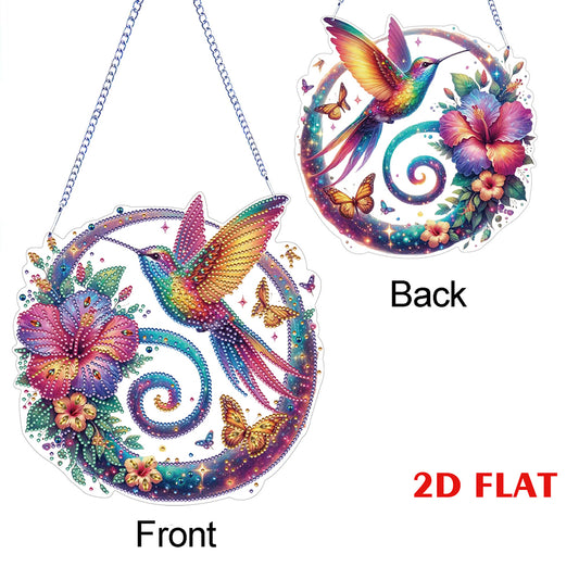 2D Flat Hummingbird DIY Diamond Art Pendant Special Shape Wall Door Decoration