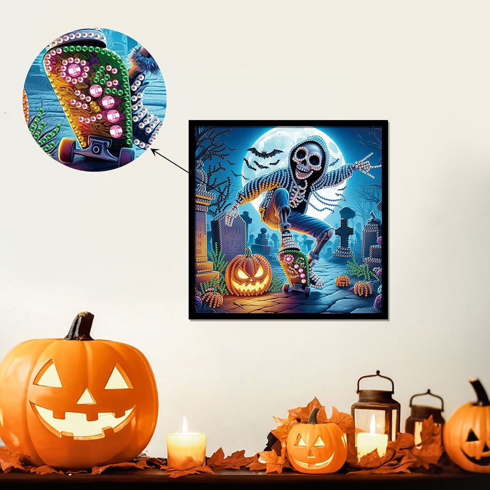 Halloween Skeleton - Special Shaped Drill Diamond Painting 30*30CM