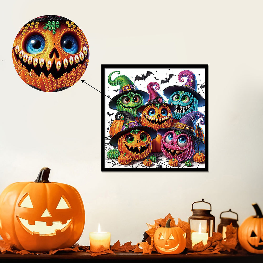 Halloween Pumpkin - Special Shaped Drill Diamond Painting 30*30CM