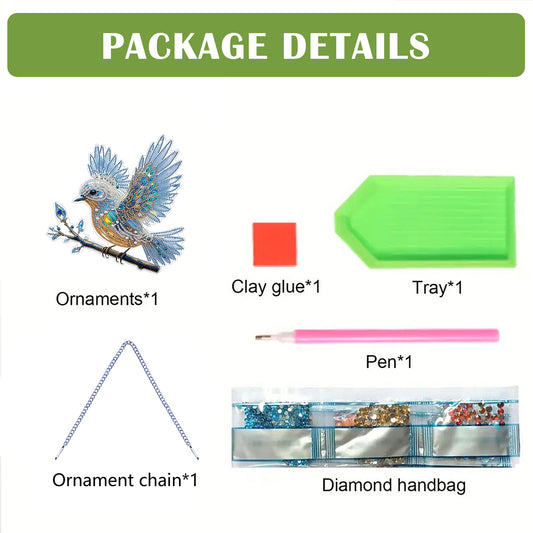 2D Flat DIY Bird Diamond Art Pendant Diamond Painting Set Home Wall Decor