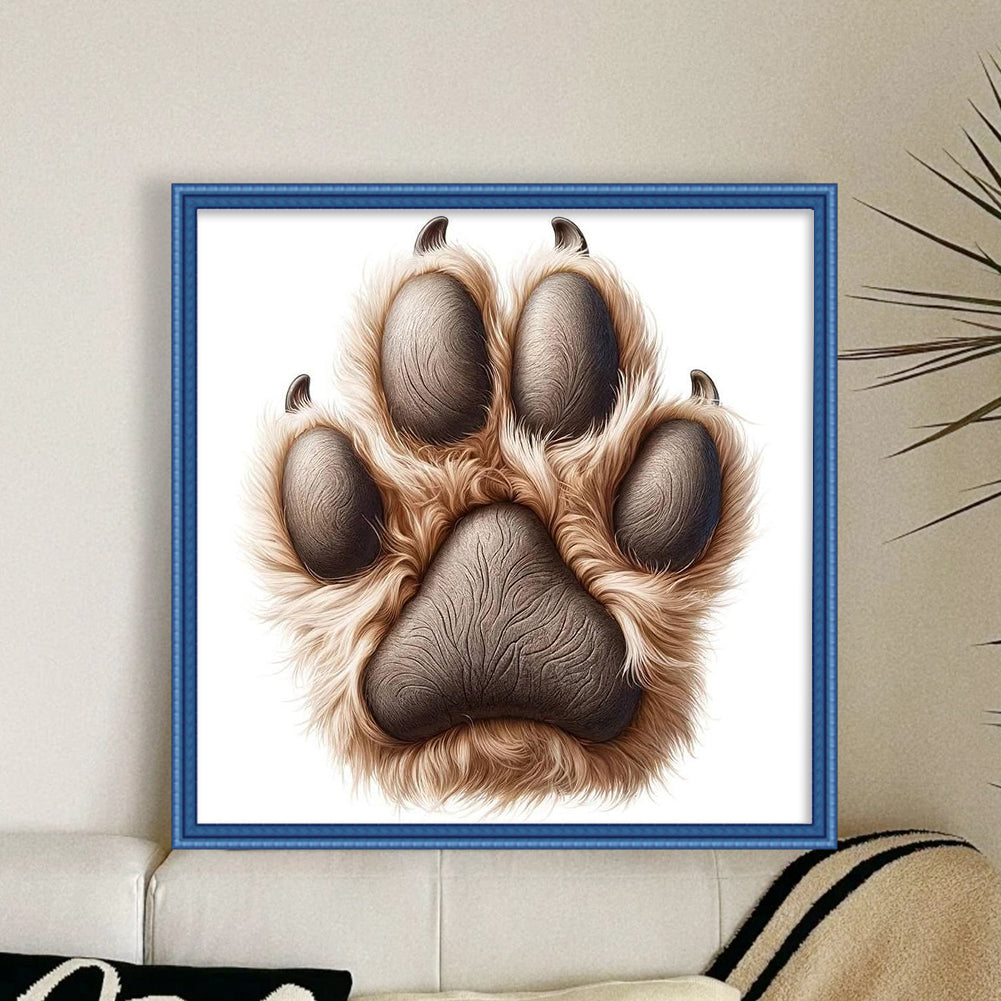 Brown Cat'S Paw - 18CT Stamped Cross Stitch 20*20CM
