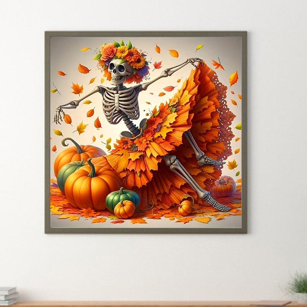 Skeleton Leaf Skirt - Full Round Drill Diamond Painting 40*40CM