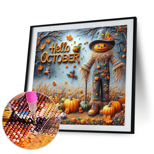 Halloween Scarecrow - Full Round Drill Diamond Painting 40*40CM