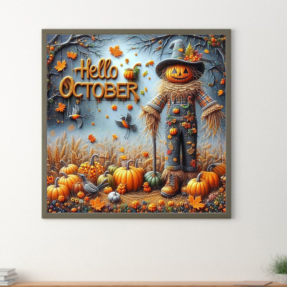 Halloween Scarecrow - Full Round Drill Diamond Painting 40*40CM
