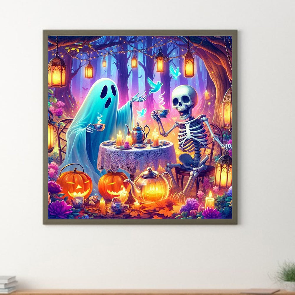 Skeleton And Ghost - Full Round Drill Diamond Painting 40*40CM