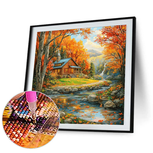 Fallen Leaves Scenery - Full Round Drill Diamond Painting 40*40CM