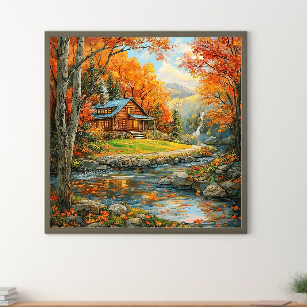 Fallen Leaves Scenery - Full Round Drill Diamond Painting 40*40CM