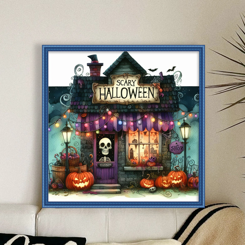 Halloween Shop - 11CT Stamped Cross Stitch 40*40CM