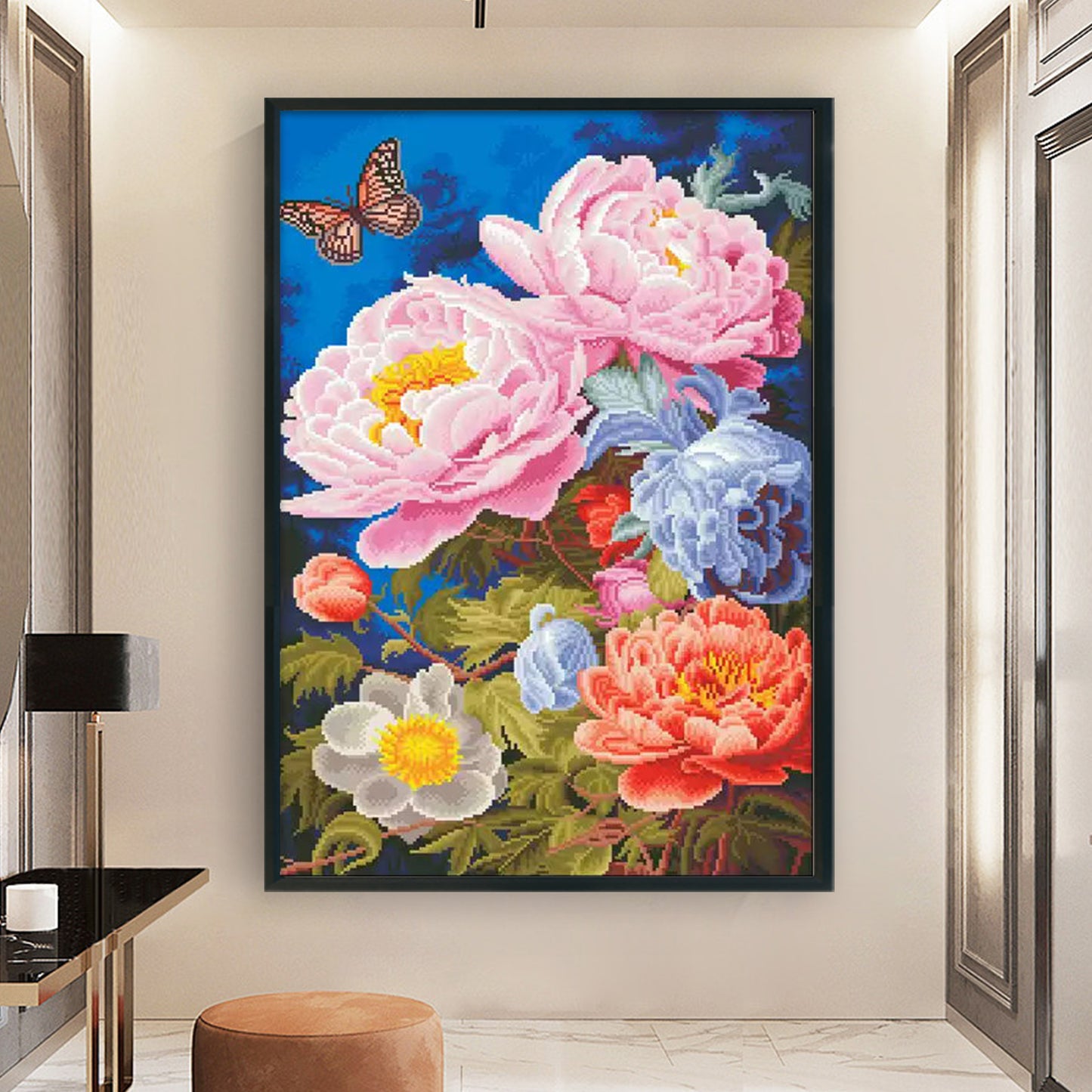 Peony - 11CT Stamped Cross Stitch 50*70CM (Mona Lisa Brand)