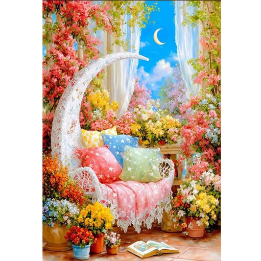 Sofa And Moon - 11CT Stamped Cross Stitch 50*75CM(Mona Lisa Brand)