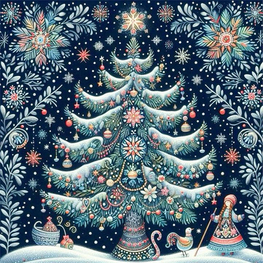 Christmas Tree - 14CT Stamped Cross Stitch 40*40CM