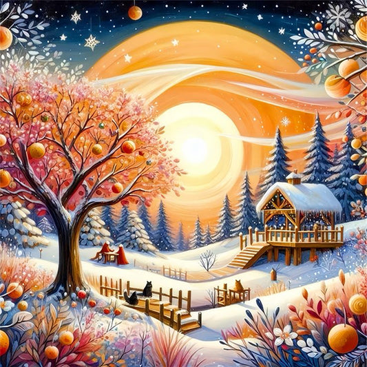 Idyllic Cottage - 11CT Stamped Cross Stitch 50*50CM