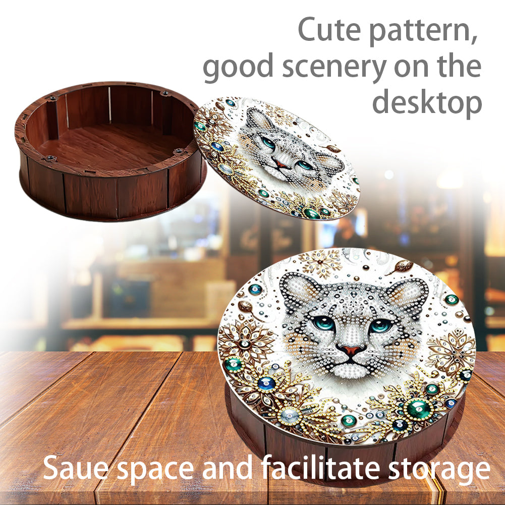 DIY Diamond Painting Storage Box Rhinestones Decorative Snack Case Kit (Tiger)