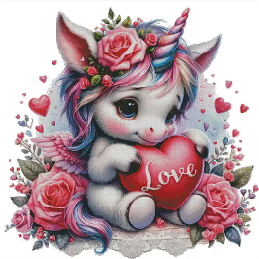 Rainbow Unicorn - 14CT Stamped Cross Stitch 65*65CM£¨Egyptian cotton£©£¨Fairy Brand £©
