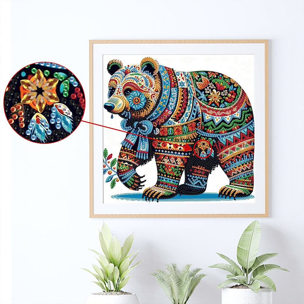 Colorful Bear - Special Shaped Drill Diamond Painting 30*30CM