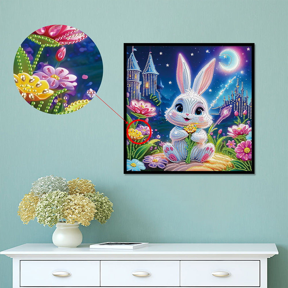 Cartoon Rabbit - Special Shaped Drill Diamond Painting 30*30CM