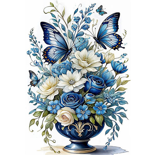 Flowers And Butterflies - 14CT Stamped Cross Stitch 40*60CM