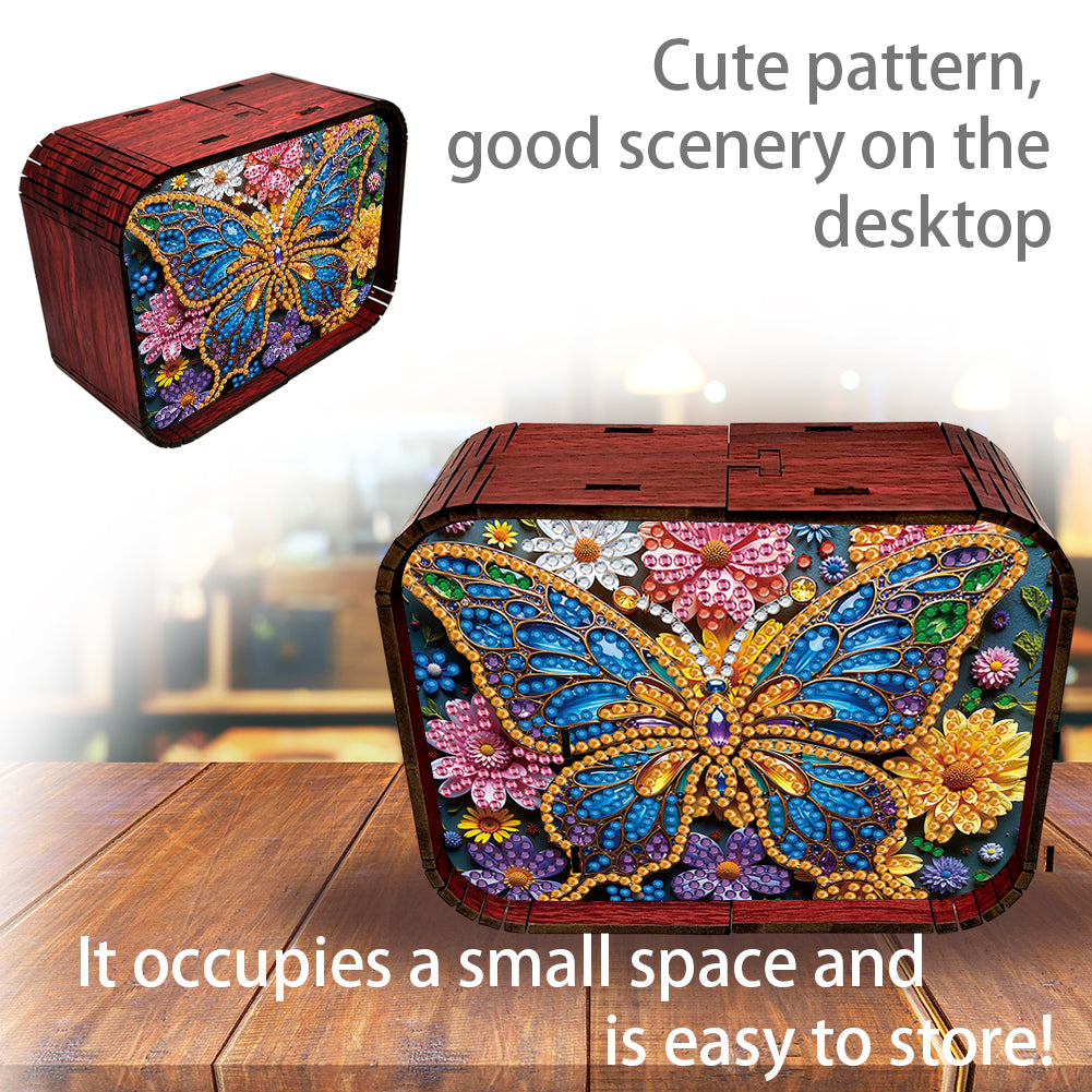 1pc Butterfly Wooden Music Box Diamond Painting Art Kit Gift for Christmas