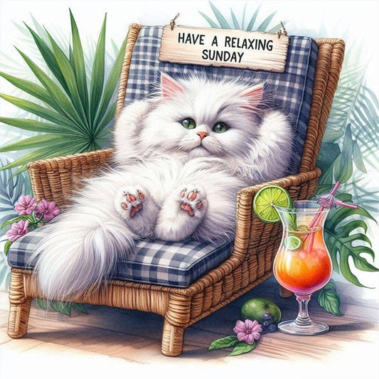 Kitten On A Chair - 11CT Stamped Cross Stitch 40*40CM