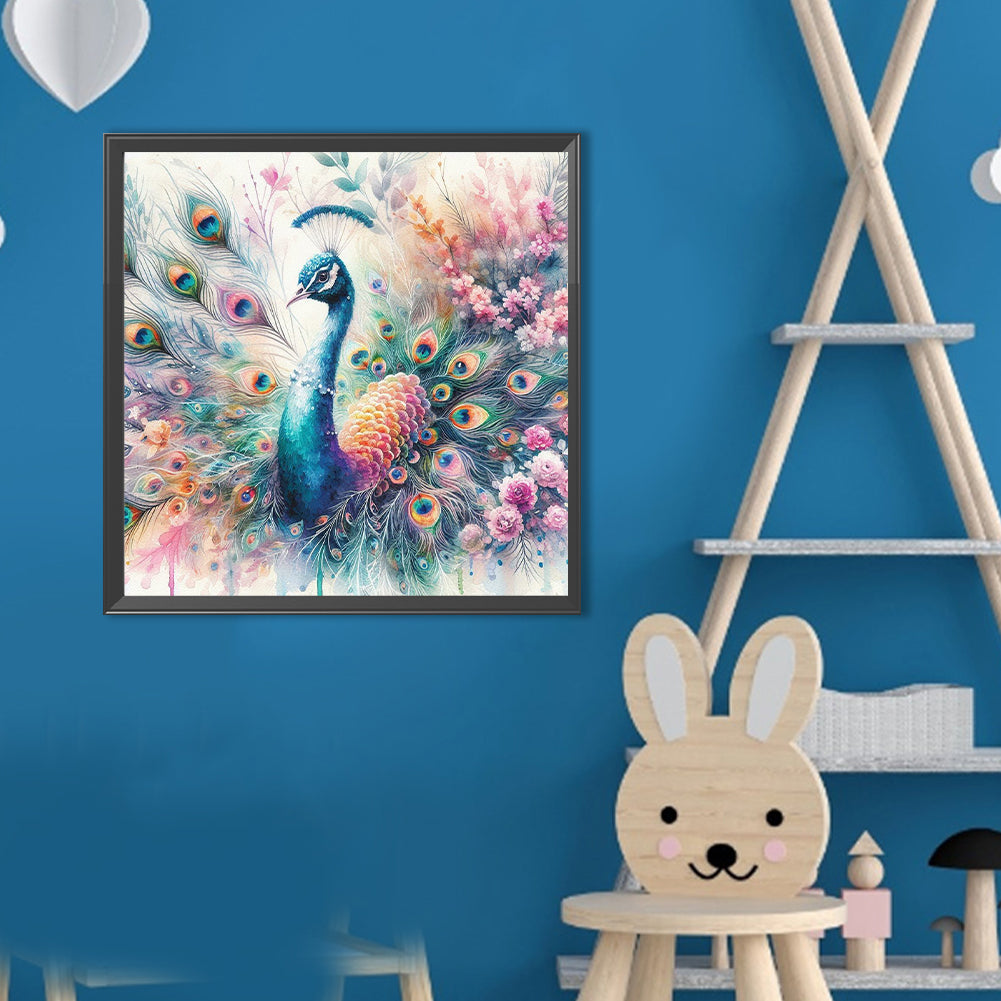 Peacock - Full Round Drill Diamond Painting 40*40CM