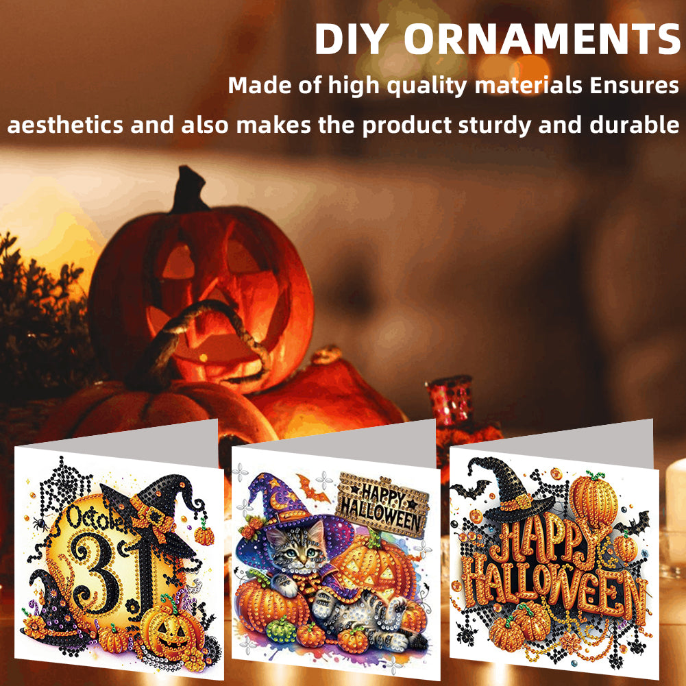 6PCS DIY Diamond Art Greeting Cards Congratulations Cards & Gifts (Halloween)