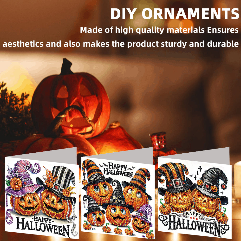 6PCS DIY Diamond Art Greeting Cards Congratulations Cards & Gifts (Halloween)