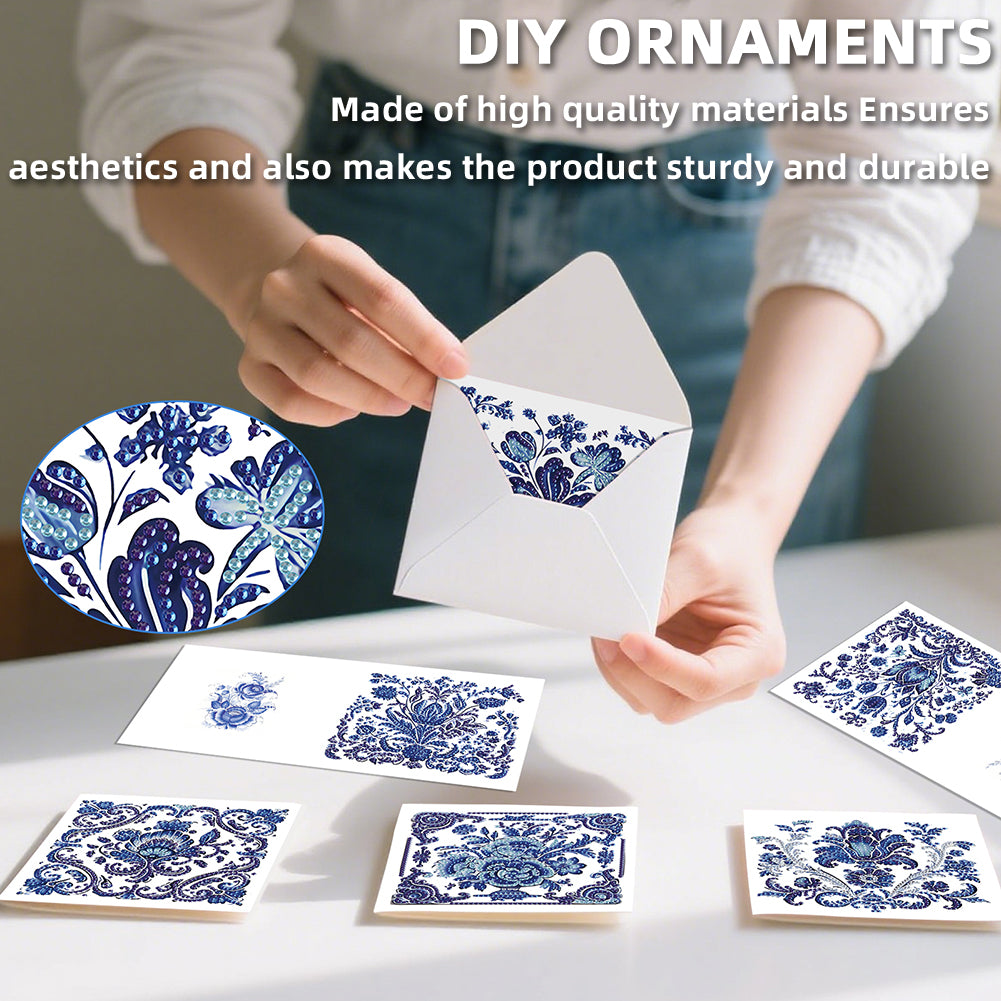 6PCS DIY Diamond Art Greeting Cards Congratulations Cards & Gifts (Porcelain)