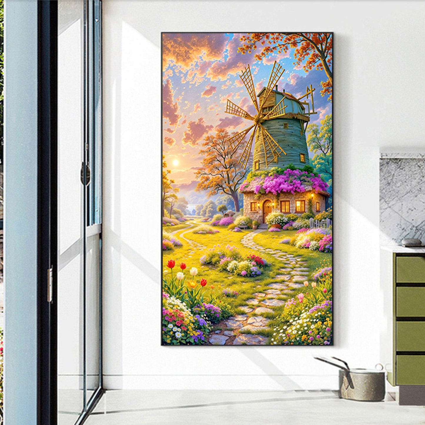 Windmill - Full Round Drill Diamond Painting 40*70CM