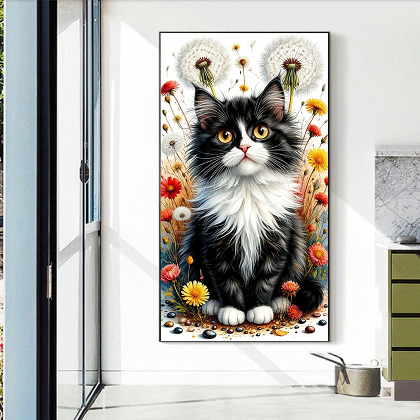 Cat - Full Round Drill Diamond Painting 40*70CM